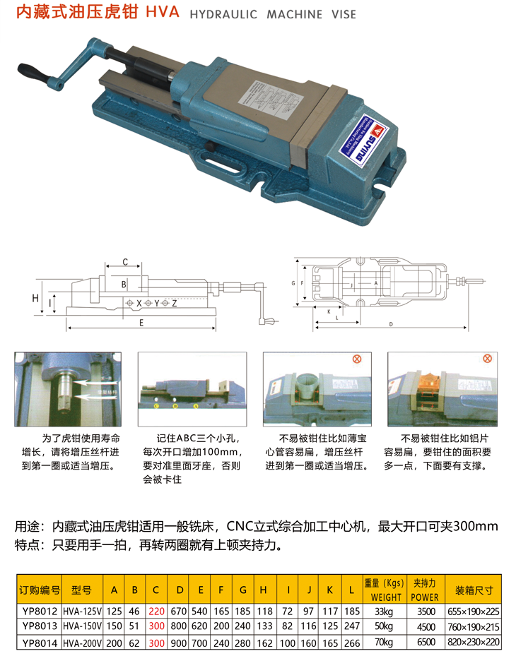Internal oil pressure vice
